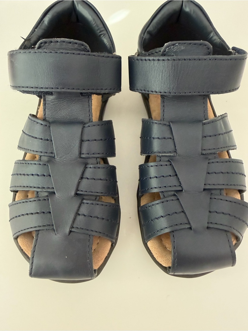 Polo Ralph Lauren Toddler Donevan Fisherman Leather Sandals Navy  10 NWOT